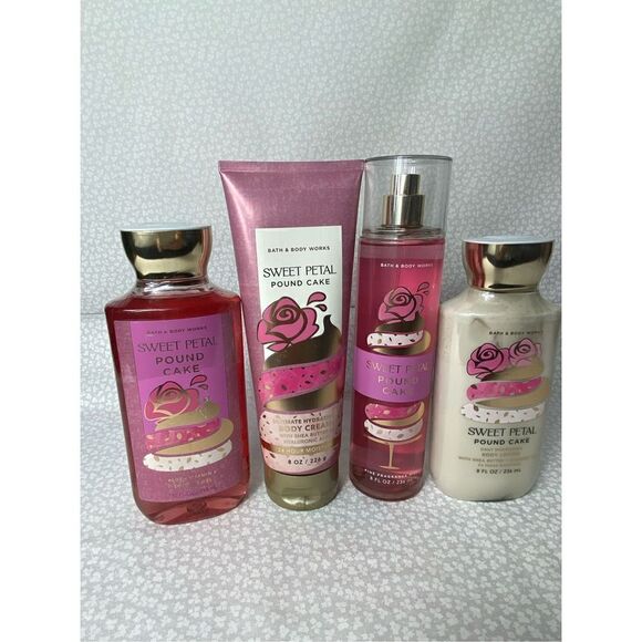 Bath and Body Works SWEET PETAL POUND CAKE 4PC Set - Picture 6 of 6